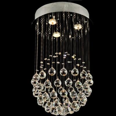 China Warehouse Luxury Rotary Double Modern Single Hanging Crystal Chandelier for sale