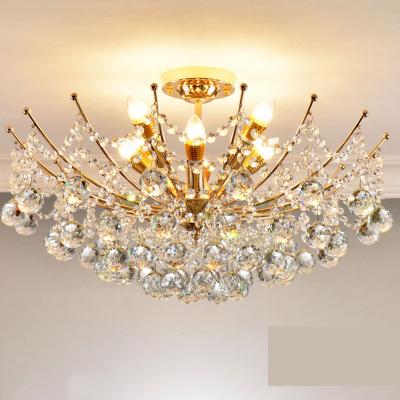 China Downlights Gold Plated Maria Theresa Ceiling Lamp With Clear Crystal Frame Bigger Picture Gold Plated Maria Theresa Ceiling Lamp With Clear Cr for sale