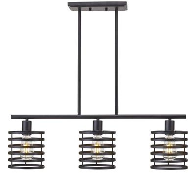 China Black Morden 3 Lights Chandeliers Metal Kitchen Island Pendant Lighting Ceiling Light Fixtures for sale