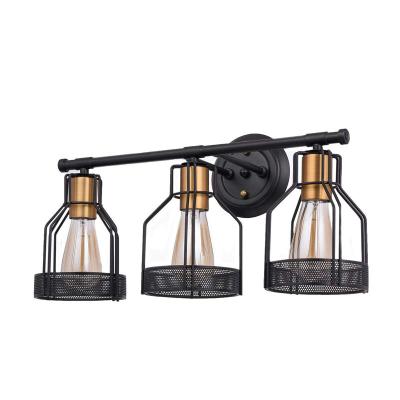 China Easy Assembly Contemporary Antique Bronze 3 Lights Bathroom Wall Lights for sale