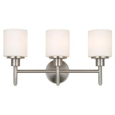 China White Contemporary Easy Assembly Glass And Chrome Bathroom Vanity Lights for sale