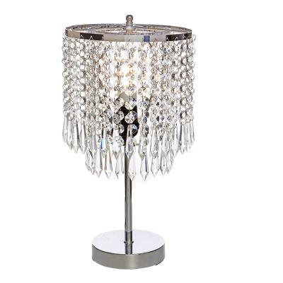 China Modern Touch Control Crystal Table Lamp With Dual USB Charging Ports / Decorative Bedside Dimmable Nightstand Lamp Three Way Touch Lamp for sale