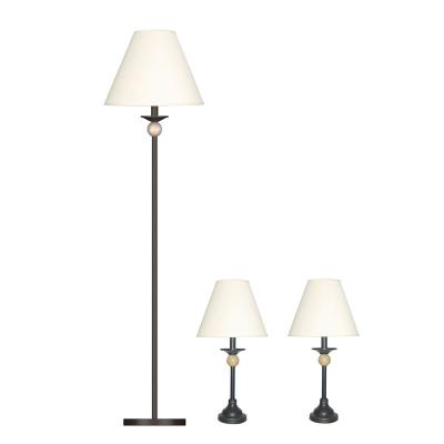 China Classic Floor Standing Lamp Shade Hotel Stainless Steel Lighting With Table Floor Lamp Store Lamp Wholesale Set for sale