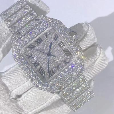 China Men's Diamond Gold Plated Hip Hop Lab Developed Diamond Iced Out Diamond Watches on Sale Silver Men's Women's Real 925 Black Friday for sale