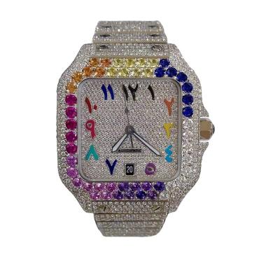 China Mens Luxury Bling Mens Wrist Watch Iced Out VVS Moissanite Diamond Watch for sale