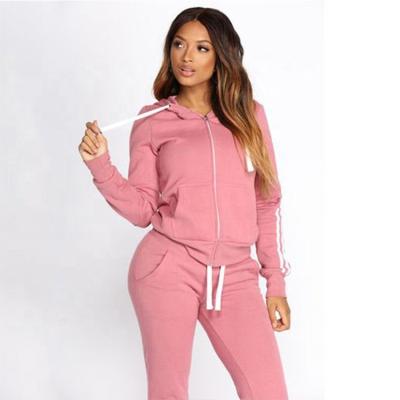 China Customized QUICK DRY Ladies Plain Quick Dry Hooded Set Sports Zip Up Casual Sweater Sweater for sale