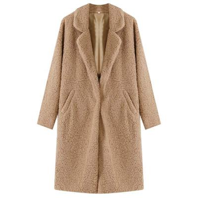 China Single Breasted Anti-Shrink Autumn Long Winter Coats Faux Fur Coats Warm Jackets Ladies Fur Jackets Plush Teddy Women Coats for sale