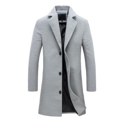 China Anti-Wrinkle Men's Clothing Single Breasted Decorative Jacket Easy Match Polyester Keep Warm Overcoat Winter Masculine Men Coat for sale