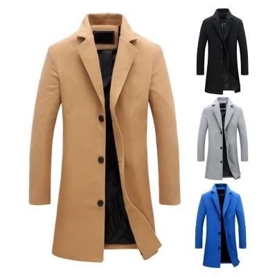 China Single Breasted Decorative Men's Jacket Anti-Wrinkle Office Wear Easy Match Polyester Keep Warm Masculine Overcoat Winter Men Coat for sale