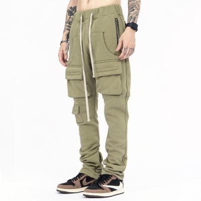 China Men's Streetwear Anti-Wrinkle Joggers Multi Casual Cargo Pants Male Loose Stacked Pockets Sweatpants Men's Pants for sale