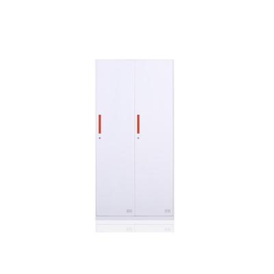 China (Size) Hot Sale Adjustable Steel Wardrobe Cabinet Metal Locker Wardrobe Cabinet 2 Door Drawers Steel Bedroom Furniture for sale