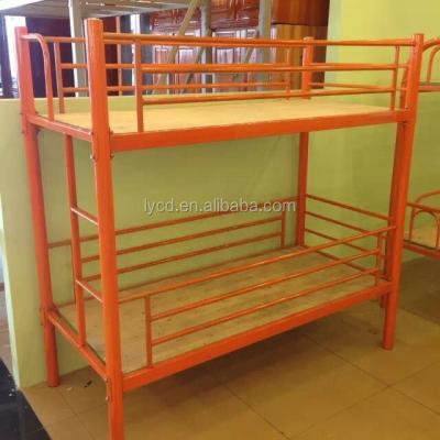 China Traditional Simple Steel Frame Bed School Kids Bunk Bed Double Size Platform Bed for sale