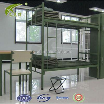 China Modern Green Metal Bunk Beds Boarding Student School Military Bunk Bed for sale