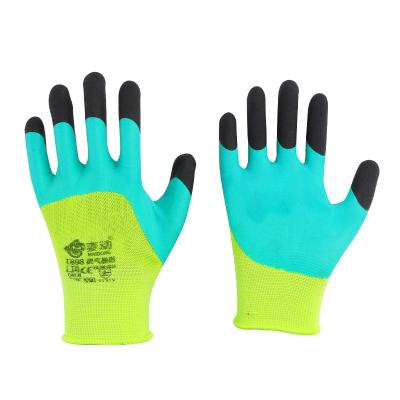 China Heavy Duty General Purpose Liner Breathable Sponge Rubber Hand Reinforced Nylon Gloves for sale