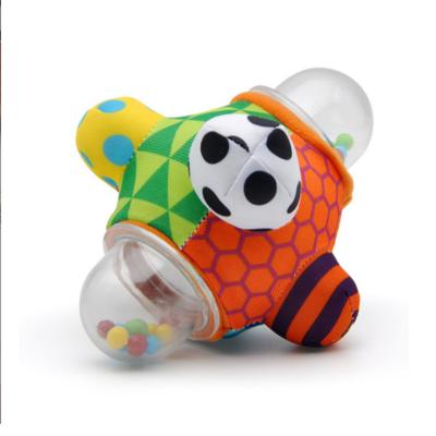 China 100%food grade 2023 News Teether Silicone Cloth Hand Gripper Toy Tactile Sense 3D Cloth Rattle Colorful Sensory Ball Baby Stereo Soft Uneven Ball for sale