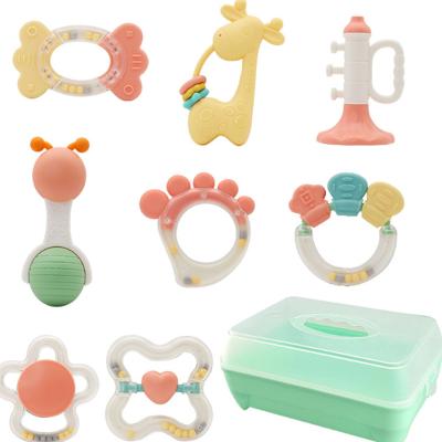 China Eco-Friendly Non-Toxic Free Customized Chewable Toys Teether To Teether BPA BPA Free Animal Silicone Mitt Toy Soft Food Grade Ring for sale