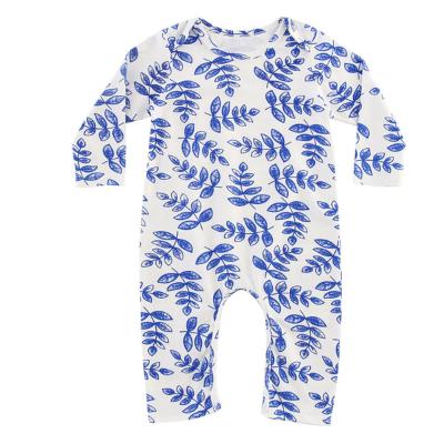 China Spandex/Cotton Printed Baby Boy Girl Boutique Button Cotton Romper Custom Newborn Unisex Soft Sleepers 100% Organic Knitted Clothes for sale