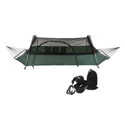 China Eco - Friendly 3 In 1 One Person Single Camping Hammock And Tent With Insect Mosquito Net Rain Fly for sale