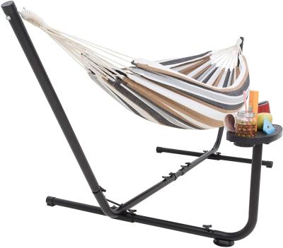 China Eco-Friendly 2 Person Hammock With Stand Cupholder Tray Carrying Bag for sale