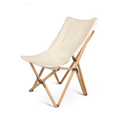 China Eco-friendly Leisure Portable Folding Wooden Beach Chair For Outdoor Camping With Carry Bag for sale