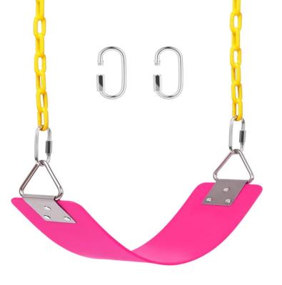 China Eco-Friendly Pink Kids Swing Set Hanging Swing Seat With 66 Inch Rustproof Chains For Adults for sale