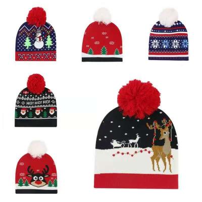 China breathable & Santa Claus Children's Warmer Beanie Cap Santa Hat Christmas Thick Kids Waterproof Woolen Hat for sale