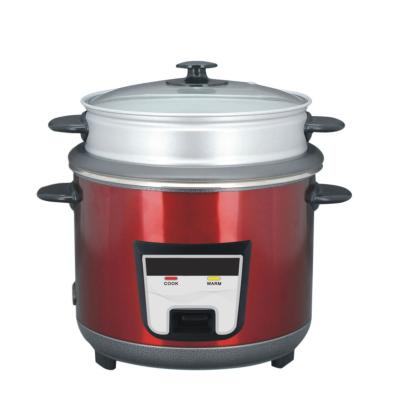 China 2021 Automatic Cooking Kitchen Appliances Red Color 1.8L Electric Stainless Steel Rice Cooker Cylindrical Type for sale