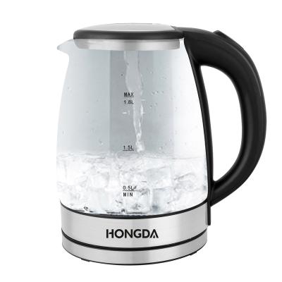 China 360 Degree Base OEM Brand 1.8L Rotating Glass Electric Water Kettle With Quick Boiling Function for sale