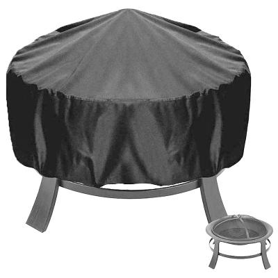 China Wholesale Outdoor Garden Patio OEM Foldable Fire Resistant Black Fire Stocked Pit Cover Waterproof Dustproof Round Fire Pit Cover for sale