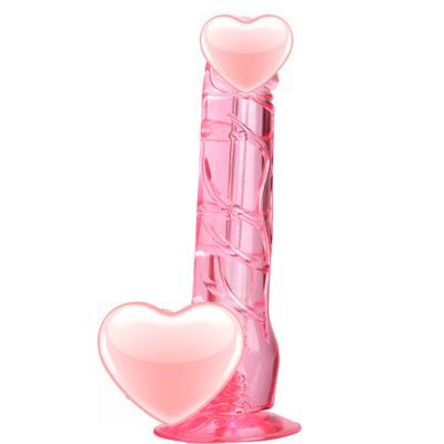 China Realistic Huge Strap On Crystal Dildo Realistic Huge Dildo With Suction Cup And Big Soft Dildo For Women for sale