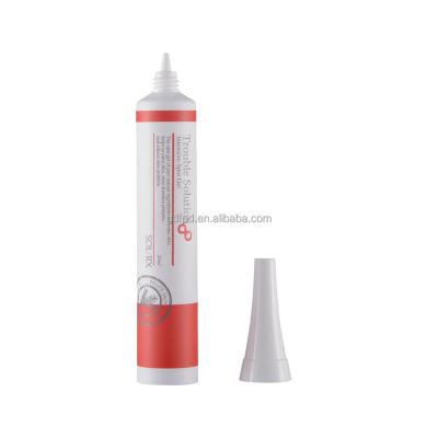 China Cosmetic costom printing 20ml 22mm diameter white empty cosmetic tube with long spout packaging for gel for sale