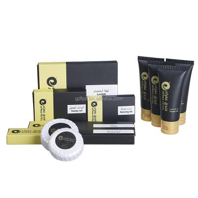 China Cheap Home Hotel Spa Aireline Hospital Removal Price Customized Hotel Guest Room Consumables Product Supplies OEM Printed Luxury Disposable Amenities Kit With the logo for sale