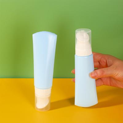 China Plastic Cosmetic PE Tube 80ml 100ml Face Wash Tube Plastic Packaging With Brush Applicator For Facial Cleanser for sale