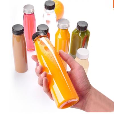 China food & 500ml Disposable Clear PET Round BPA Free Beverage Packaging Plastic Beverage Bottles With Caps for sale