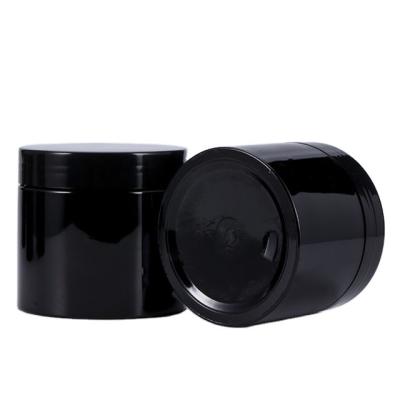 China Skin Care Cream Factory Wholesale Price Recycled Clear Plastic Black Cosmetic Jars 250g With Custom Logo On Sale for sale