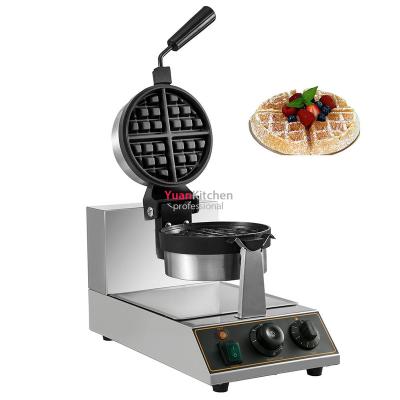 China Adjustable Thermostat Round Belgian Waffle Maker Commercial Non-Stick Turned Electric Turned Iron Baker Machine OEM ODM ODM for sale