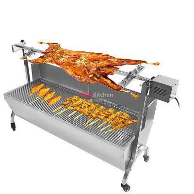 China Adjustable Height 89cm Lamp 60kgs Lamp 60kgs Lamp Goat Charcoal Spit Rotisserie Pork Roaster Pork Roaster Machine Free Shipping Commercial Rotisserie 28W Motor for sale