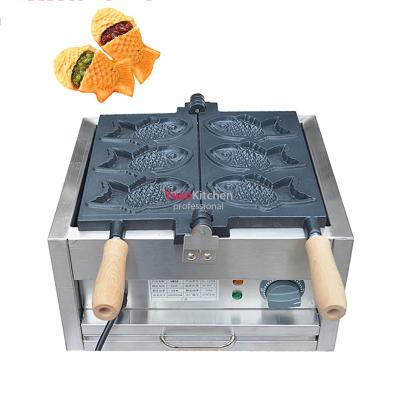 China Free Shipping Commercial Non-Stick Electric Baker Iron Machine Taiyaki Maker Fish Waffle Maker 3pcs Adjustable Thermostat for sale