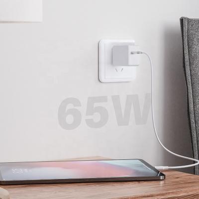 China Intelligent Distribution PD 65W  PPS GaN Wall Intelligent Distribution Charger One C Port US Plug Fast Charging for Laptop for sale