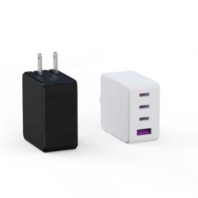 China Intelligent Distribution Smallest PD 65W GaN Wall Intelligent Distribution Charger Three Type C Ports One USB A Port US Plug PPS Fast Charging for Laptop for sale