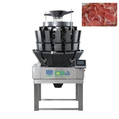 China Food 14 Head Combination Weigher Noodle Pork Chicken Wings Anti Sticking Screw Multihead Feeding Weigher for sale