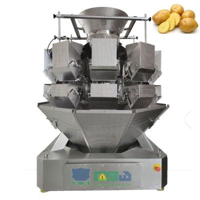 China Food 10 head salad multihead combination weigher potato onion tomatoe packing machine for sale