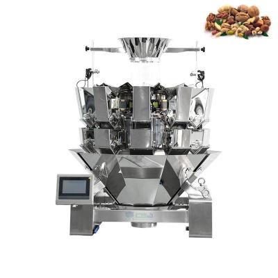 China 10 head automatic food multihead combination weigher nuts food packaging machine cookies bag packing machine for sale