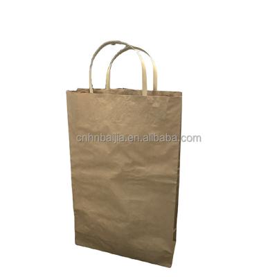 China Bio-degradable Accept Custom Size And Logo Brown Handle Kraft Paper Bag Flat Bottom for sale