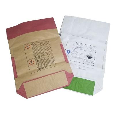 China BIODEGRADABLE Multilayerl glued sack paper rice sack 25kg 20kg 50kg for putty powder produce bag for sale