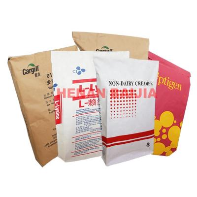 China Food grade 25kg 50kg HDPE bags flour bag multiwall kraft paper inner bag of aseptic LDPE for sale