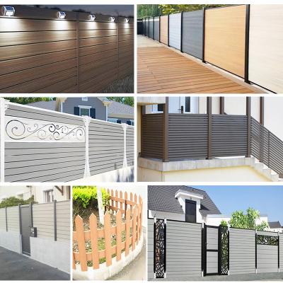 China Easily Assembled Tianze Cheap Privacy Wpc Wood Plastic Compound Fence wpc Garden Fence Board Set for sale