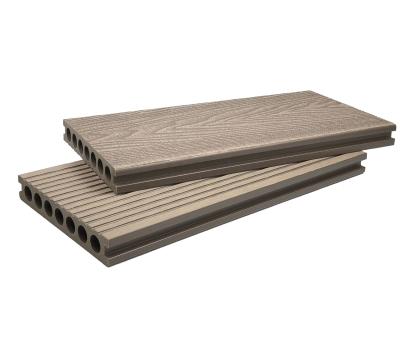 China 146x23mm Wood Grain 3D Plastic WPC Modern Embossing Exterior Composite Decking for sale