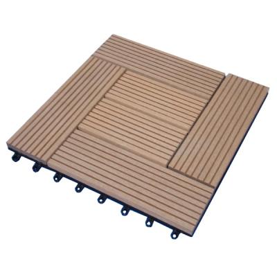 China Modern Wood Plastic Composite WPC DIY Tiles Groove Surface Flooring for sale