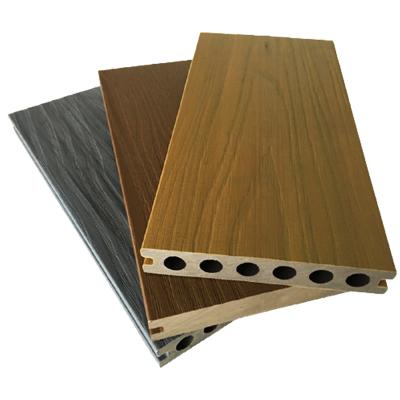 China Tianze coextruded waterproof co extrusion engineered wpc wood waterproof coextrusion hollow flooring decking for sale